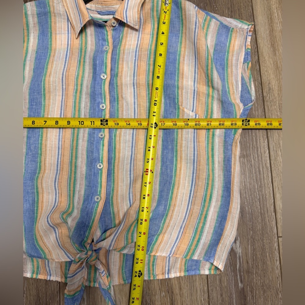 #1) Talbots Multicolor Striped Button-Down Shirt.… - image 3
